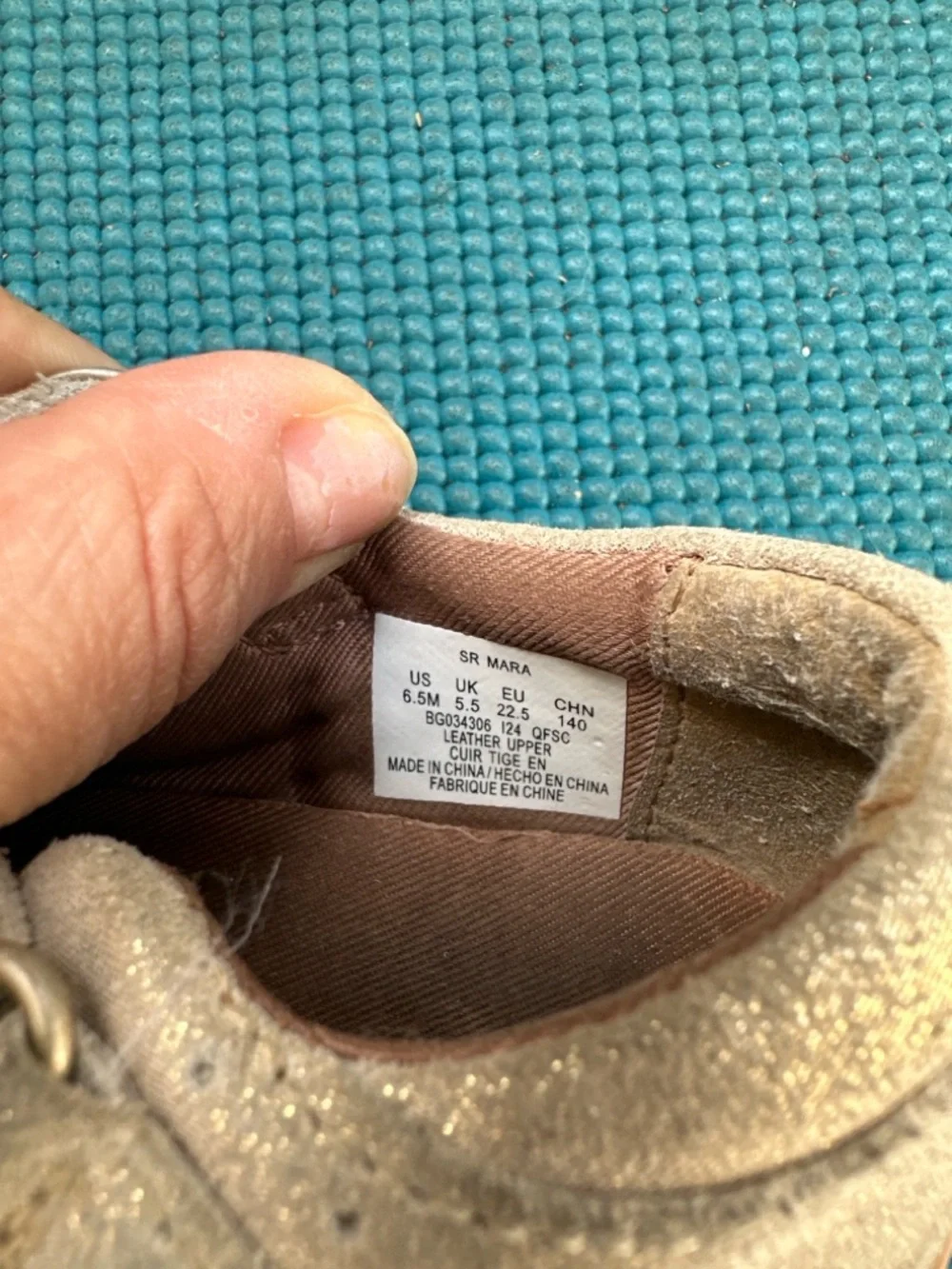 Stride Rite Gold Sparkle Mary Jane Toddler Shoes Leather Size 6.5